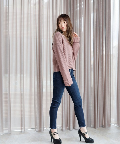 LIPSERVICE（リップサービス）の「ワイドスリーブルーズニット（ニット/セーター・レディース・ブラック/ピンク/アイボリー/ミント・FREE）」の6枚目の写真