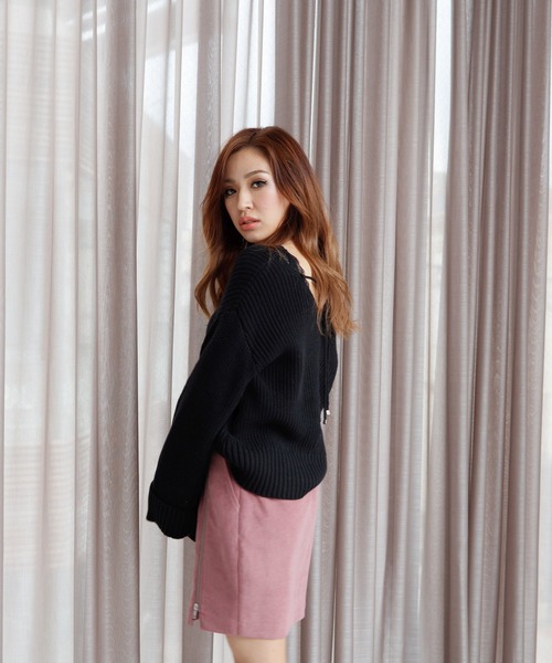 LIPSERVICE（リップサービス）の「ワイドスリーブルーズニット（ニット/セーター・レディース・ブラック/ピンク/アイボリー/ミント・FREE）」の8枚目の写真