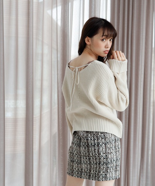 LIPSERVICE（リップサービス）の「ワイドスリーブルーズニット（ニット/セーター・レディース・ブラック/ピンク/アイボリー/ミント・FREE）」の15枚目の写真