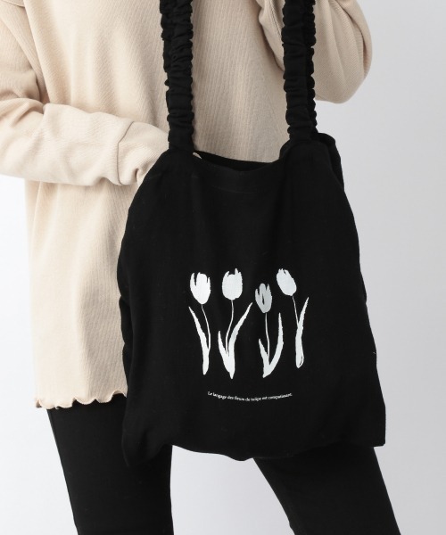 Heather（ヘザー）の「チュ－リッププリントトートバッグ　931549（トートバッグ・レディース・ホワイト系その他/ブラック/ホワイト・ONE SIZE）」の15枚目の写真