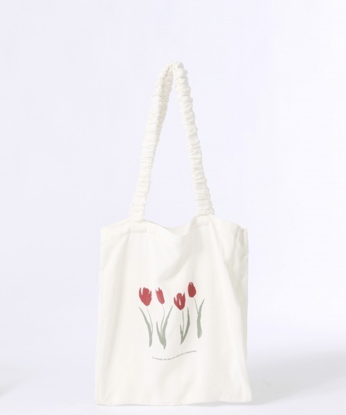 Heather（ヘザー）の「チュ－リッププリントトートバッグ　931549（トートバッグ・レディース・ホワイト系その他/ブラック/ホワイト・ONE SIZE）」の4枚目の写真