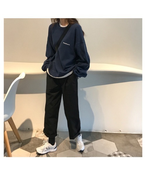 DEVICE（デバイス）の「ルーズシルエット クルーネック 長袖 スウェット トレーナー（スウェット・レディース・ネイビー/グレー/ブラック・FREE）」の5枚目の写真