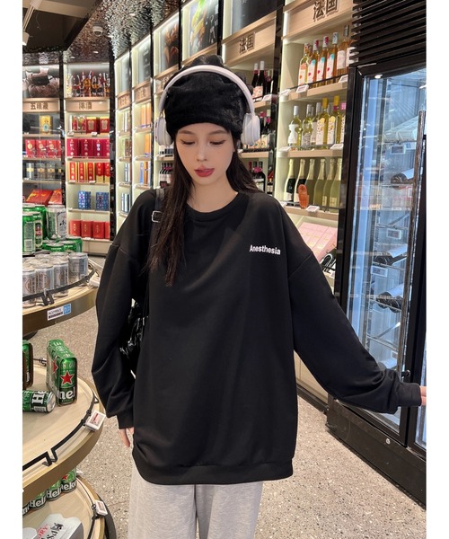 トレーナー スウェット 「ZOZO限定」ラウンドロゴスウェット／round logo over sweat 長袖 クルーネック 裏起毛 シンプル カジ ZOZO限定】ラウンドロゴスウェット／round logo over sweat 長袖