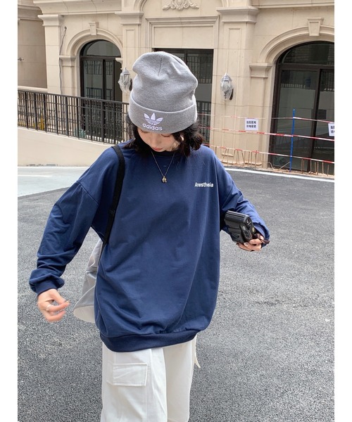 ルーズシルエット クルーネック 長袖 スウェット トレーナー