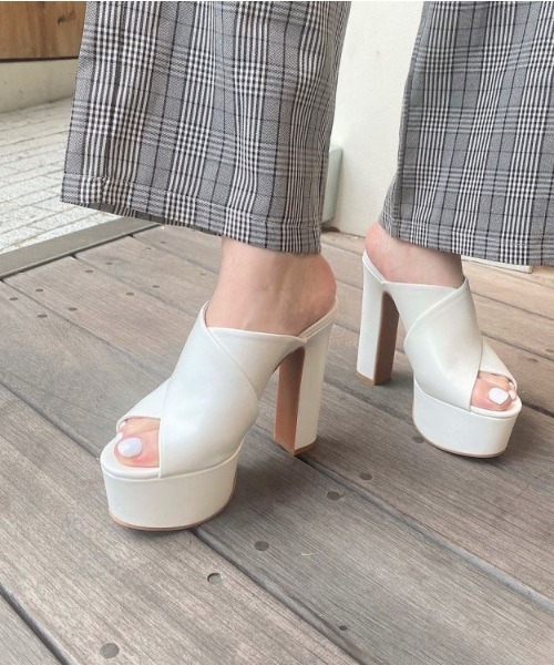 セール R E 太ヒールワイドクロスカバーミュール サンダル R E アールアンドイー のファッション通販 Zozotown