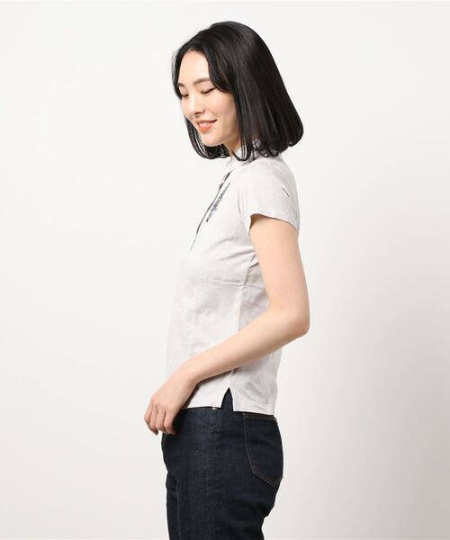 ZOY(ゾーイ)の「《ZOY》WOMENS ビーチメッシュジャガード 半袖ポロシャツ(ポロシャツ・レディース・ブルー系その他/オレンジ系その他/ライトグレー・38/36/40)」の4枚目の写真