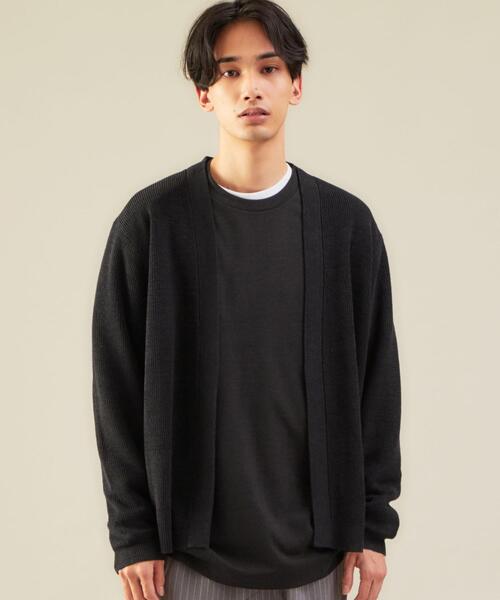 green label relaxing(グリーンレーベルリラクシング)の「CM リネン アゼ イージーカーディガン(カーディガン/ボレロ・メンズ・グレー/ブラック/ライトブルー/ダークグリーン/その他1/その他3/その他2・L/M/S)」の1枚目の写真