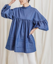 CIENA | フリル衿ボリュームスリーブミニワンピ(シャツ/ブラウス)
