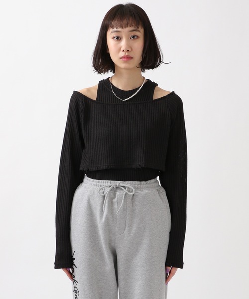 ROCKET x LUNCH（ロケットアンドランチ）の「ROCKET×LUNCH／クラッシュレイヤードプルオーバー　2932493（Tシャツ/カットソー・レディース・ブラック/ブラウン/オリーブ・SMALL）」の8枚目の写真