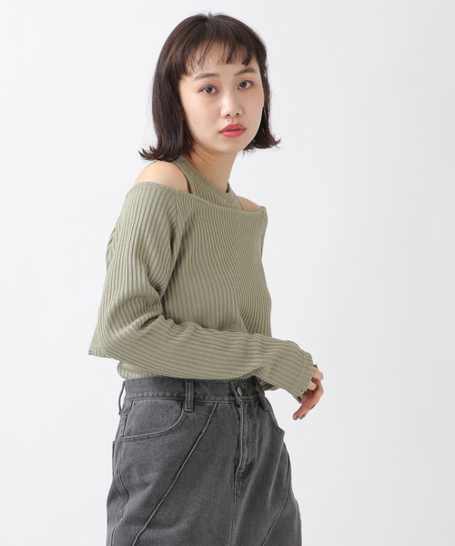 ROCKET x LUNCH（ロケットアンドランチ）の「ROCKET×LUNCH／クラッシュレイヤードプルオーバー　2932493（Tシャツ/カットソー・レディース・ブラック/ブラウン/オリーブ・SMALL）」の14枚目の写真