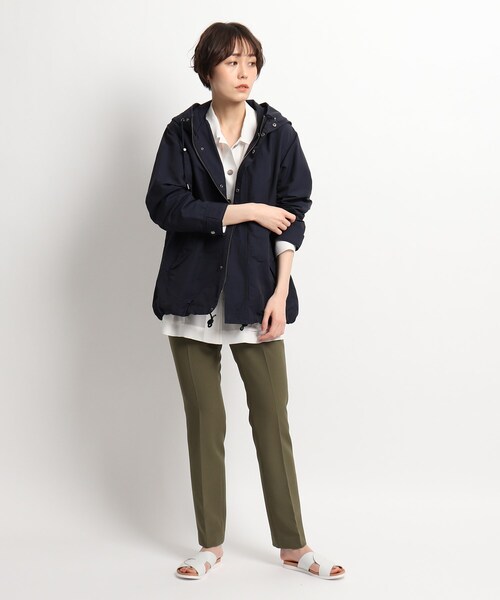 JET（ジェット）の「◆【ウォッシャブル】フィールドフード付きジャケット（ミリタリージャケット・レディース・カーキ/ベージュ/ネイビー・02/04）」の4枚目の写真