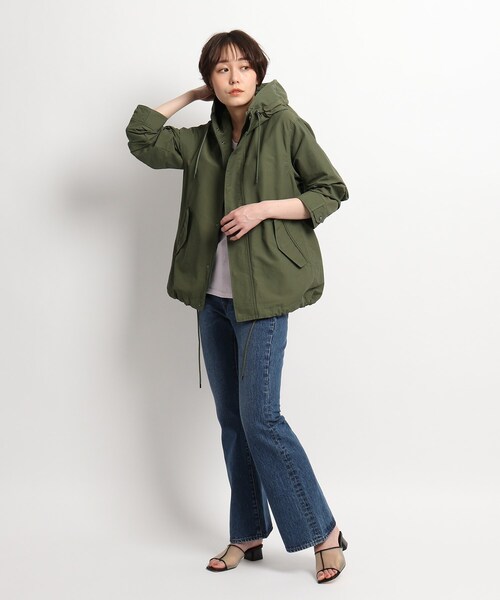 JET（ジェット）の「◆【ウォッシャブル】フィールドフード付きジャケット（ミリタリージャケット・レディース・カーキ/ベージュ/ネイビー・02/04）」の7枚目の写真