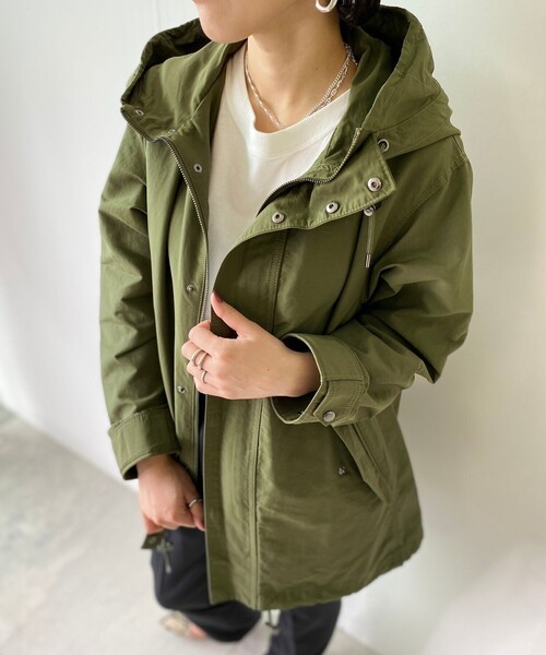 JET（ジェット）の「◆【ウォッシャブル】フィールドフード付きジャケット（ミリタリージャケット・レディース・カーキ/ベージュ/ネイビー・02/04）」の6枚目の写真