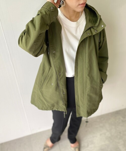 JET（ジェット）の「◆【ウォッシャブル】フィールドフード付きジャケット（ミリタリージャケット・レディース・カーキ/ベージュ/ネイビー・02/04）」の11枚目の写真