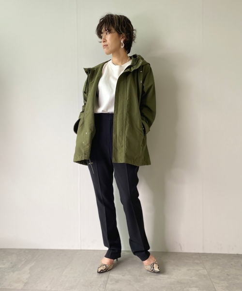 JET（ジェット）の「◆【ウォッシャブル】フィールドフード付きジャケット（ミリタリージャケット・レディース・カーキ/ベージュ/ネイビー・02/04）」の12枚目の写真