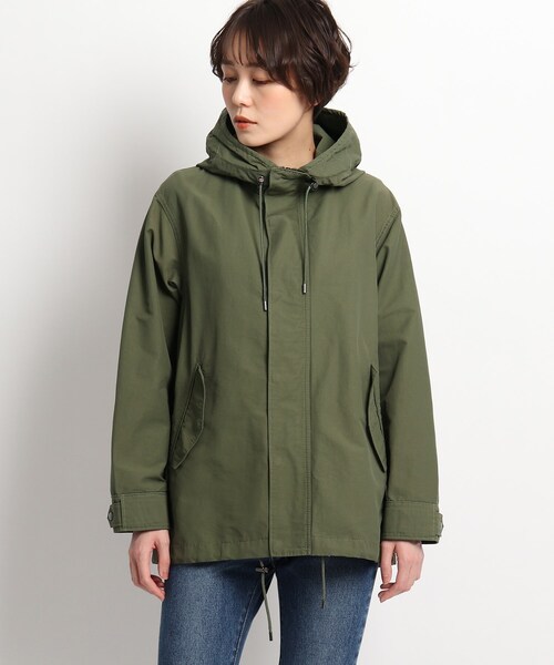 JET（ジェット）の「◆【ウォッシャブル】フィールドフード付きジャケット（ミリタリージャケット・レディース・カーキ/ベージュ/ネイビー・02/04）」の5枚目の写真