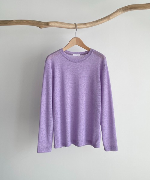 CANAL JEAN(キャナルジーン)の「via j(ヴィアジェイ) リネン混リブロングTシャツ(Tシャツ/カットソー・レディース・パープル/グレー/オレンジ/オートミール・ONE SIZE)」の14枚目の写真