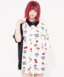 TRAVAS TOKYO（トラバス トウキョウ）の「『TRAVAS TOKYO/トラバス トーキョー』Angel's drop H/S Shirts/バイカラー切り替え総柄プリント半袖シャツ（シャツ/ブラウス・メンズ）」