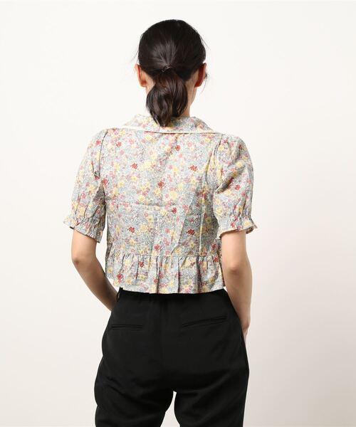 Clice de Paris（クリシェドゥパリス）の「K/レトロ花柄BL（シャツ/ブラウス・レディース・ピンク/ブルー/オフホワイト・ONESIZE）」の4枚目の写真