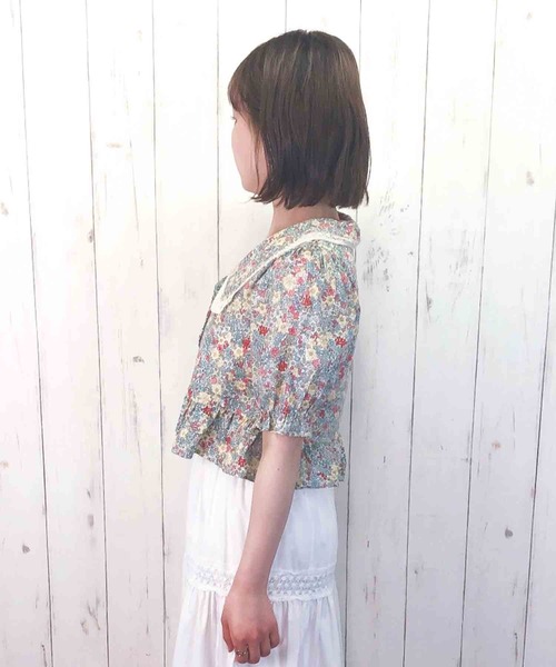 Clice de Paris（クリシェドゥパリス）の「K/レトロ花柄BL（シャツ/ブラウス・レディース・ピンク/ブルー/オフホワイト・ONESIZE）」の9枚目の写真