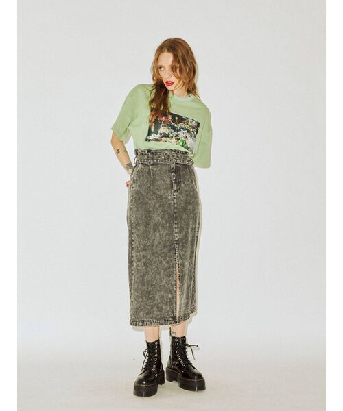 jouetie（ジュエティ）の「カラーステッチスリットスカート（デニムスカート・レディース・ライトブルー/ブラック・MEDIUM）」の8枚目の写真