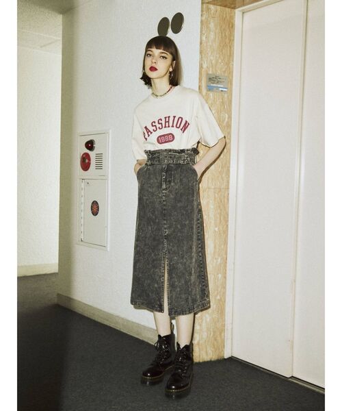 jouetie（ジュエティ）の「カラーステッチスリットスカート（デニムスカート・レディース・ライトブルー/ブラック・MEDIUM）」の15枚目の写真