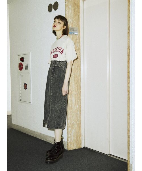 jouetie（ジュエティ）の「カラーステッチスリットスカート（デニムスカート・レディース・ライトブルー/ブラック・MEDIUM）」の7枚目の写真