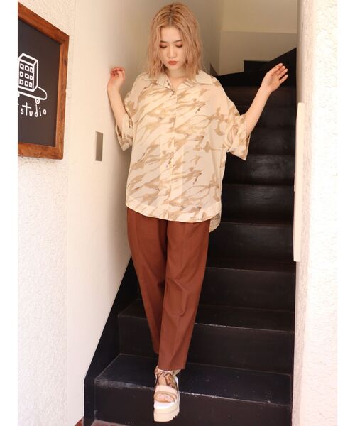 MURUA（ムルーア）の「ハーフスリーブシアーシャツ（シャツ/ブラウス・レディース・ホワイト/イエロー/カーキ/その他1・FREE）」の19枚目の写真