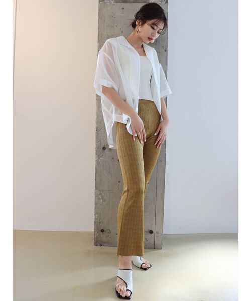 MURUA（ムルーア）の「ハーフスリーブシアーシャツ（シャツ/ブラウス・レディース・ホワイト/イエロー/カーキ/その他1・FREE）」の10枚目の写真