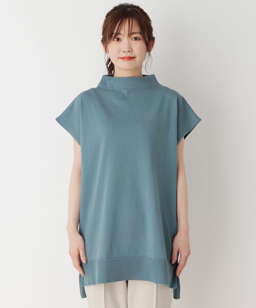 pink adobe（ピンクアドベ）の「◆【M-3L】【洗える】ボトルネックチュニックニット（ニット/セーター・レディース・ライトブルー/ブラック/ライトベージュ/イエロー・40/38/42）」の5枚目の写真