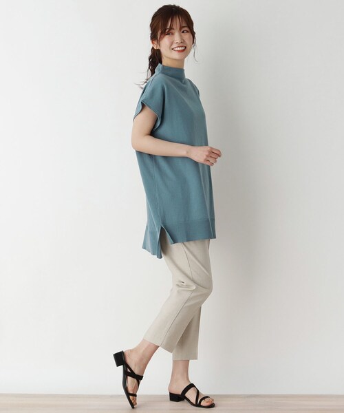 pink adobe（ピンクアドベ）の「◆【M-3L】【洗える】ボトルネックチュニックニット（ニット/セーター・レディース・ライトブルー/ブラック/ライトベージュ/イエロー・40/38/42）」の8枚目の写真