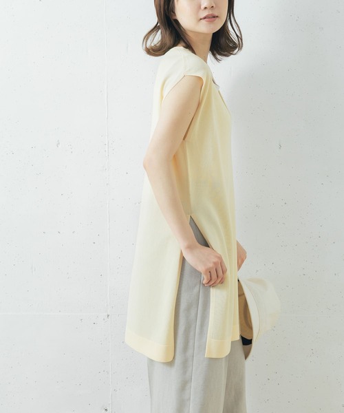 URBAN RESEARCH ROSSO WOMEN(アーバンリサーチ ロッソ)の「チュニックニットベスト(ニット/セーター・レディース・アイボリー/ダークブラウン/ホワイト系その他・FREE)」の6枚目の写真