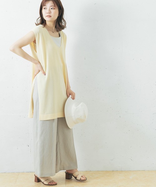 URBAN RESEARCH ROSSO WOMEN(アーバンリサーチ ロッソ)の「チュニックニットベスト(ニット/セーター・レディース・アイボリー/ダークブラウン/ホワイト系その他・FREE)」の8枚目の写真
