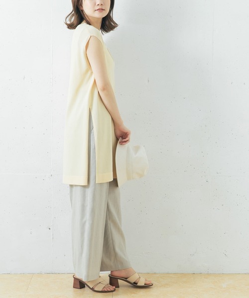 URBAN RESEARCH ROSSO WOMEN(アーバンリサーチ ロッソ)の「チュニックニットベスト(ニット/セーター・レディース・アイボリー/ダークブラウン/ホワイト系その他・FREE)」の9枚目の写真