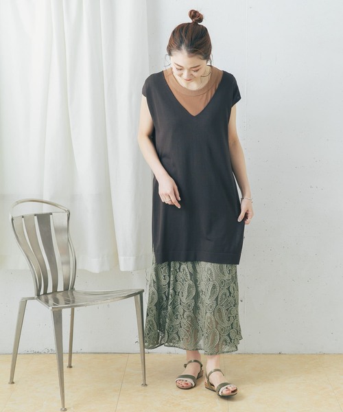 URBAN RESEARCH ROSSO WOMEN(アーバンリサーチ ロッソ)の「チュニックニットベスト(ニット/セーター・レディース・アイボリー/ダークブラウン/ホワイト系その他・FREE)」の13枚目の写真
