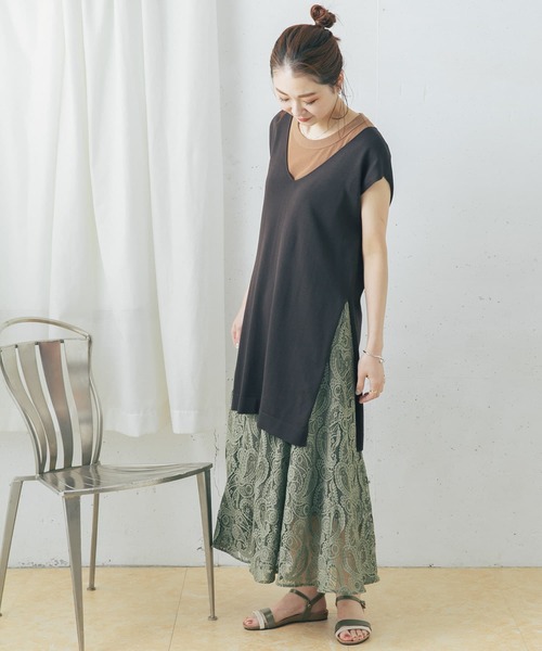 URBAN RESEARCH ROSSO WOMEN(アーバンリサーチ ロッソ)の「チュニックニットベスト(ニット/セーター・レディース・アイボリー/ダークブラウン/ホワイト系その他・FREE)」の14枚目の写真