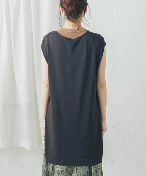 URBAN RESEARCH ROSSO WOMEN(アーバンリサーチ ロッソ)の「チュニックニットベスト(ニット/セーター・レディース・アイボリー/ダークブラウン/ホワイト系その他・FREE)」の18枚目の写真