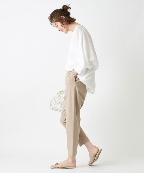 RIVE DROITE（リヴドロワ）の「楽して美脚が叶う　リネンmixストレッチドロストパンツ（その他パンツ・レディース・ベージュ/ピンク/グリーン・36/38）」の8枚目の写真