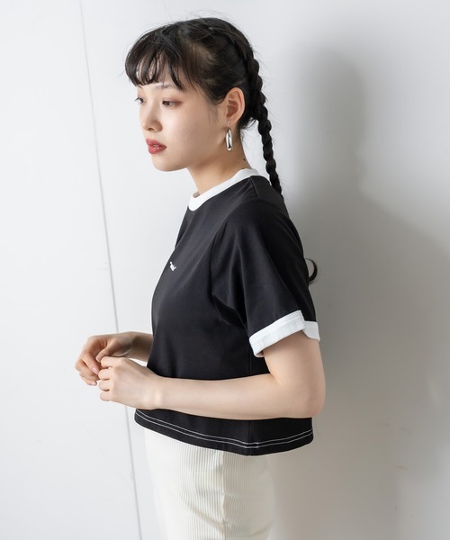 RASVOA（ラスボア）の「ワンポイントロゴリンガーＴシャツ（Tシャツ/カットソー・レディース・ブラック/オフホワイト/ブルー/グリーン・FREE）」の17枚目の写真