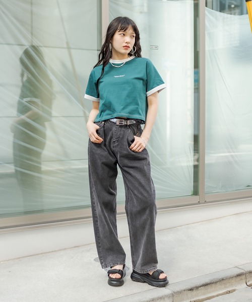 RASVOA（ラスボア）の「ワンポイントロゴリンガーＴシャツ（Tシャツ/カットソー・レディース・ブラック/オフホワイト/ブルー/グリーン・FREE）」の15枚目の写真