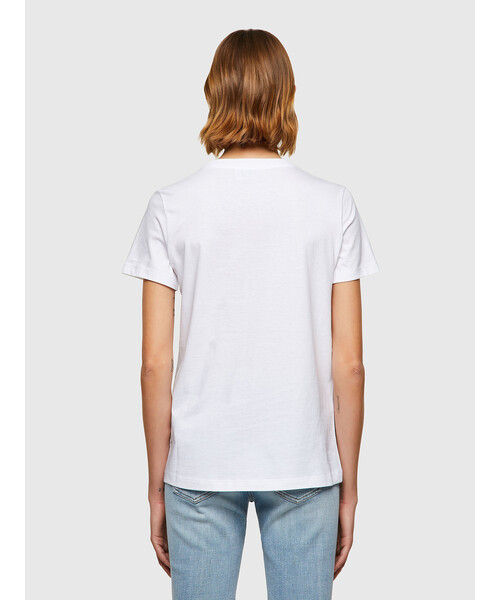 DIESEL（ディーゼル）の「レディース サステナブル Tシャツ トップス カットソ－ ミニマムフィット（Tシャツ/カットソー・レディース・ホワイト/ブラック・MEDIUM/X-SMALL/SMALL/LARGE）」の3枚目の写真