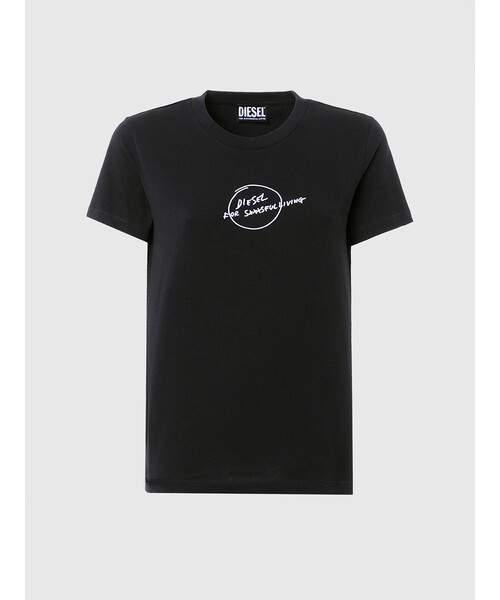 DIESEL（ディーゼル）の「レディース サステナブル Tシャツ トップス カットソ－ ミニマムフィット（Tシャツ/カットソー・レディース・ホワイト/ブラック・MEDIUM/X-SMALL/SMALL/LARGE）」の10枚目の写真