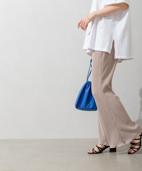 SpRay(スプレイ)の「プリーツセミフレアパンツ(その他パンツ・レディース・ブラック/イエロー/グリーン/グレイッシュベージュ・FREE)」の3枚目の写真