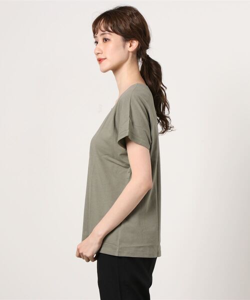 100% ORGANIC COTTON(100パーセントオーガニックコットン)の「ドルマンスリーブ 半袖Tシャツ(Tシャツ/カットソー・レディース・ブラック/カーキ/ホワイト/ベージュ/ブラウン・M/L)」の18枚目の写真