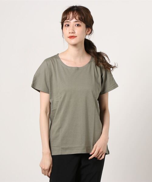 100% ORGANIC COTTON(100パーセントオーガニックコットン)の「ドルマンスリーブ 半袖Tシャツ(Tシャツ/カットソー・レディース・ブラック/カーキ/ホワイト/ベージュ/ブラウン・M/L)」の22枚目の写真