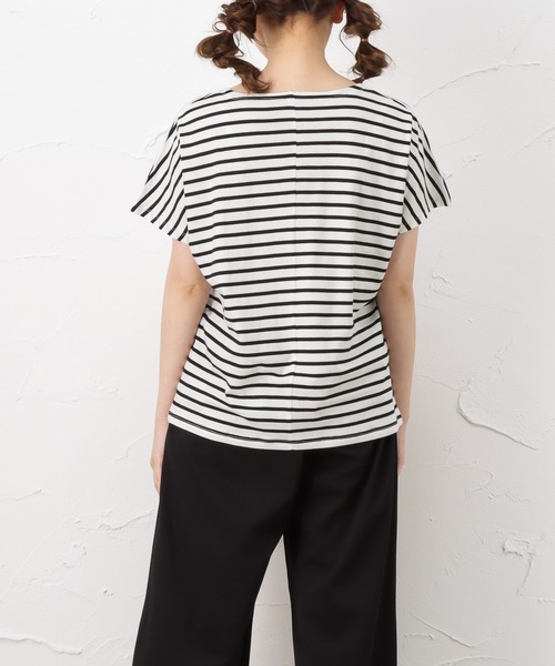 100% ORGANIC COTTON(100パーセントオーガニックコットン)の「ドルマンスリーブ 半袖Tシャツ(Tシャツ/カットソー・レディース・ブラック/カーキ/ホワイト/ベージュ/ブラウン・M/L)」の13枚目の写真