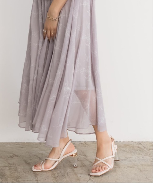 RANDA(ランダ)の「クリアヒールクロスベルトサンダル(サンダル・レディース・ブラック/オレンジ/アイボリー・LL/S/M/L)」の4枚目の写真