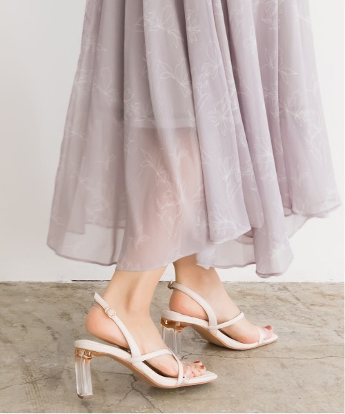 RANDA(ランダ)の「クリアヒールクロスベルトサンダル(サンダル・レディース・ブラック/オレンジ/アイボリー・LL/S/M/L)」の5枚目の写真