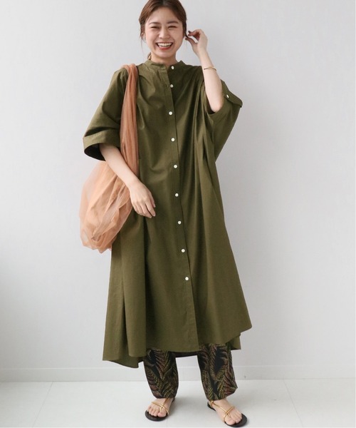 JOURNAL STANDARD relume（ジャーナルスタンダード　レリューム）の「コットンポンチョシャツワンピース◆（シャツワンピース・レディース・ブラック/ホワイト/カーキ・FREE）」の3枚目の写真