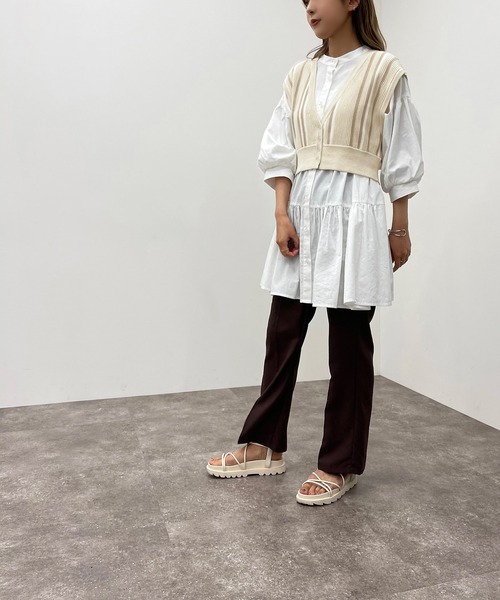 apres jour mignon（アプレジュールミニョン）の「ストライプ２ＷＡＹビスチェ【ZOZOTOWN限定アイテム】（ベスト・レディース・アイボリー/ダークブルー/ブラック系その他・X-LARGE/フリー）」の10枚目の写真